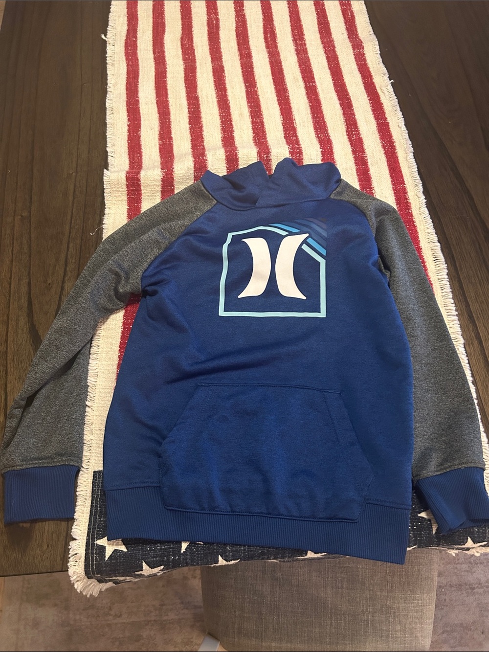 Hurley Blue and Gray Logo Pullover Sweatshirt